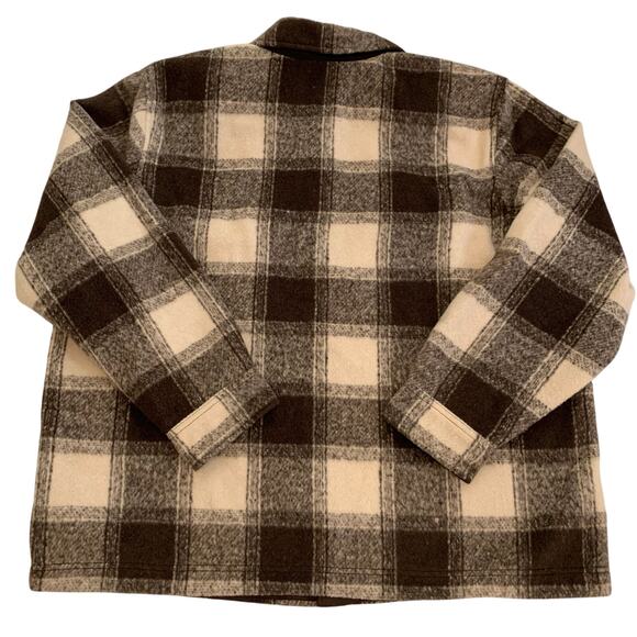 Old Navy Mens Brown Plaid Shacket Size XXL Full Button Front 4 Pocket Wool - Picture 14 of 16